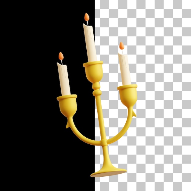 Illustrazione 3d di candelabri