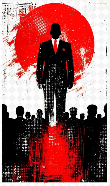 candidate meeting with veterans with red campaign pin hounds png flat illustration background