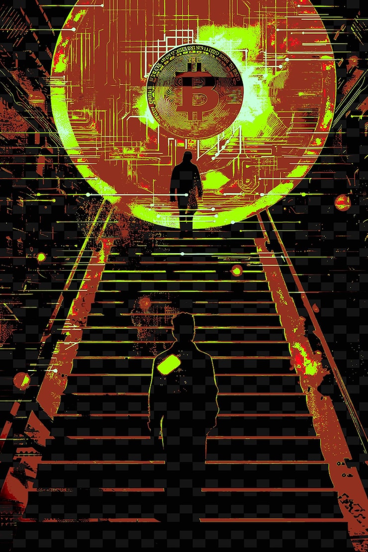 PSD candidate at a parallel universe event discussing bitcoins p flat illustration idea designs