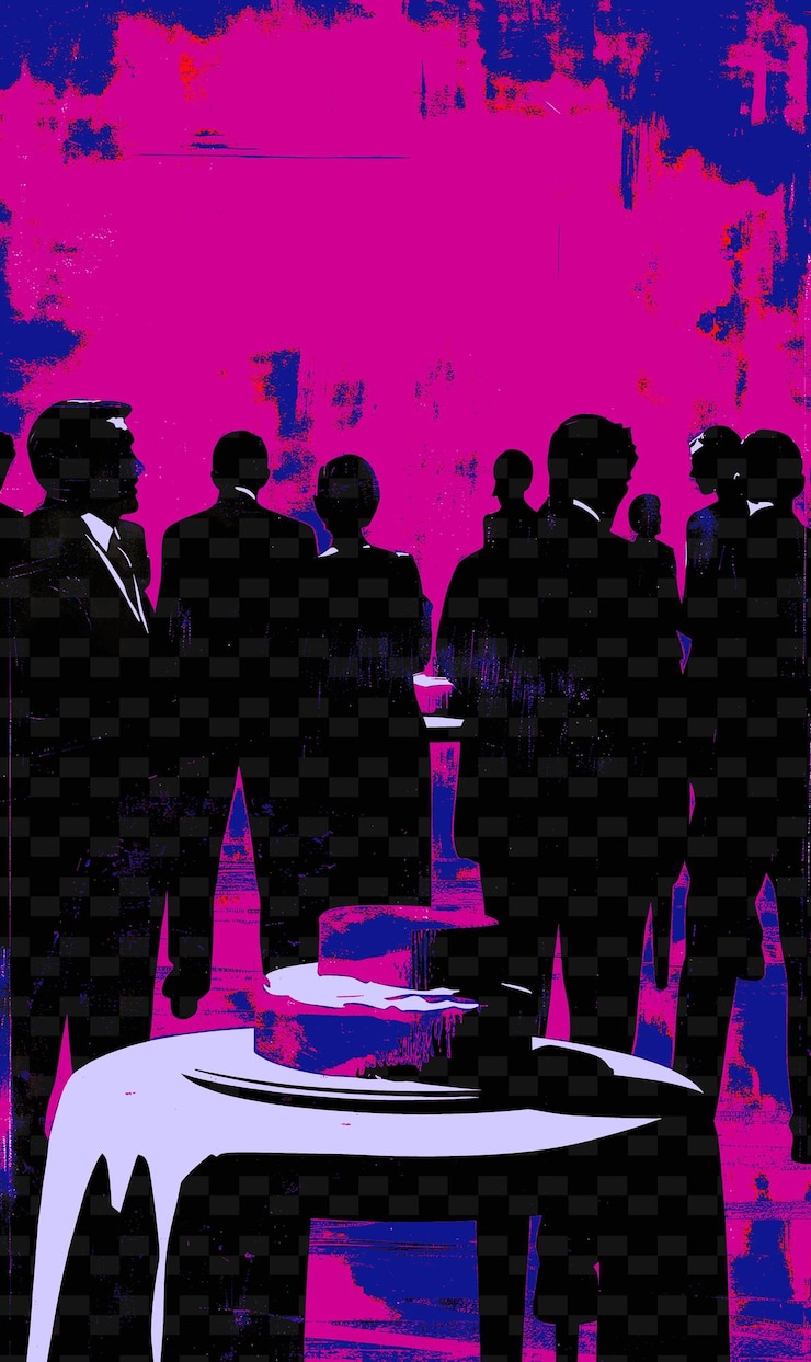 PSD candidates at a campaign event with a red cryptocurrency the flat illustration idea designs