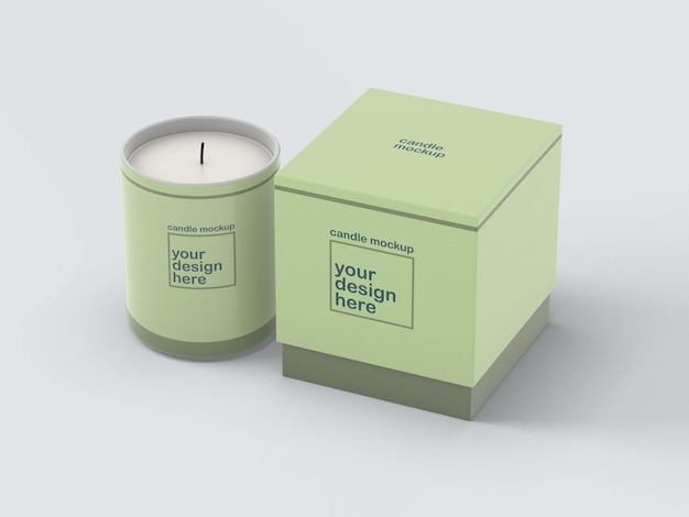 Candle and box mockup