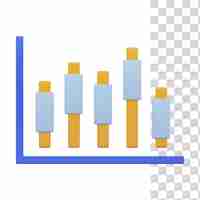 PSD Свеча диаграмма 3d значок