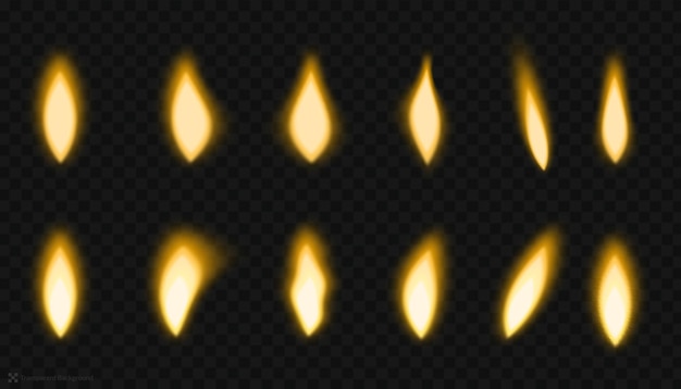 PSD candle fire flame set realistic flame