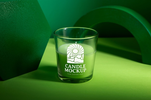 PSD candle in a glass logo design