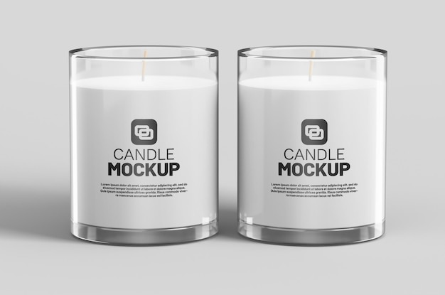 Candle in Glass Mockup Front View