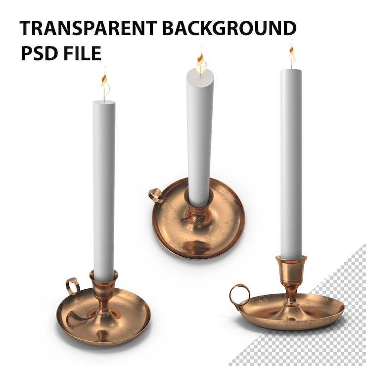 PSD свеча и держатель png
