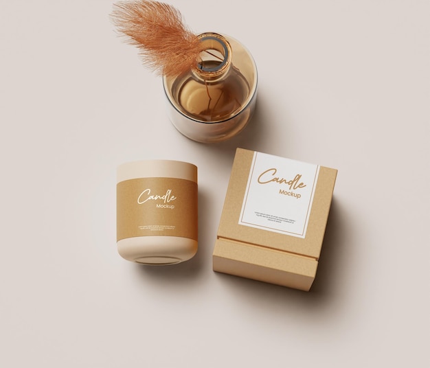 Candle jar mockup packaging