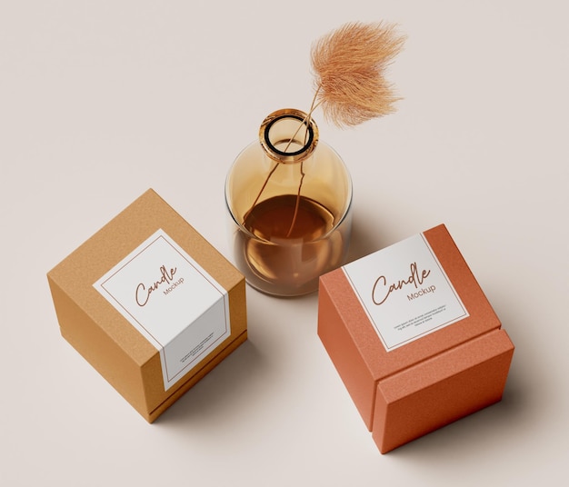 candle jar mockup packaging