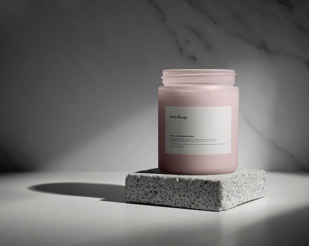 PSD candle label mockup design