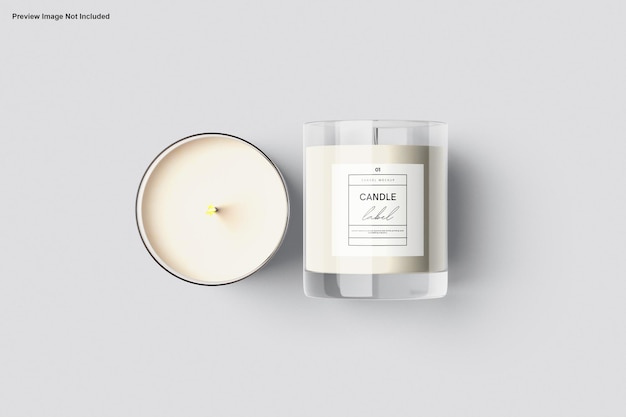 PSD candle label mockup