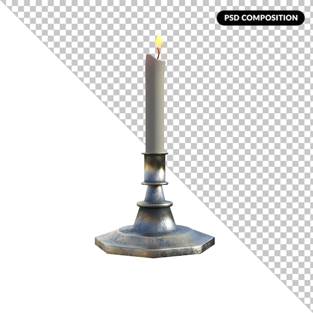 PSD candle light isolated 3d