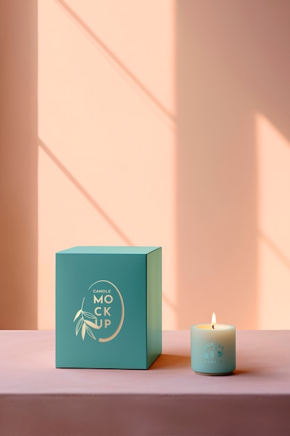 PSD candle logo packaging mockup