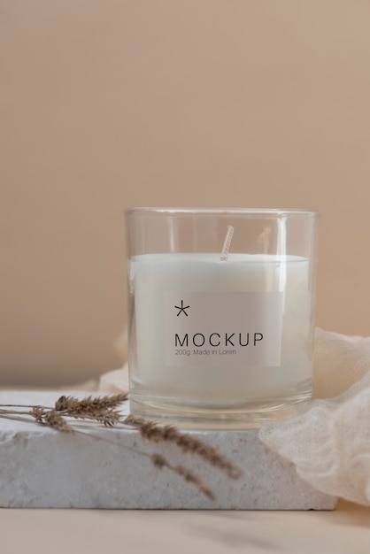 PSD candle packaging design mockup