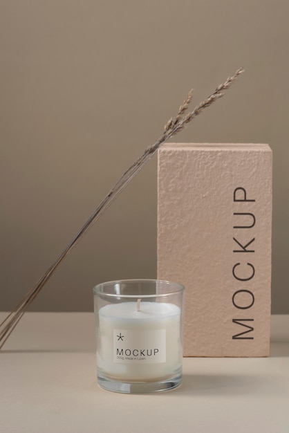 PSD candle packaging design mockup