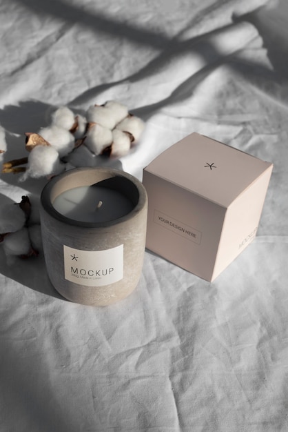 PSD candle packaging design mockup