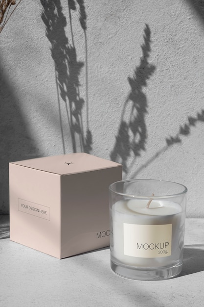 PSD candle packaging design mockup