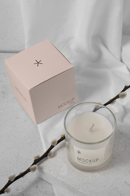 PSD candle packaging design mockup