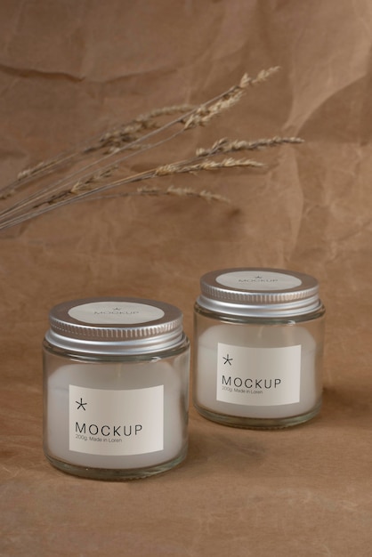 PSD candle packaging design mockup