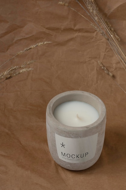 PSD candle packaging design mockup