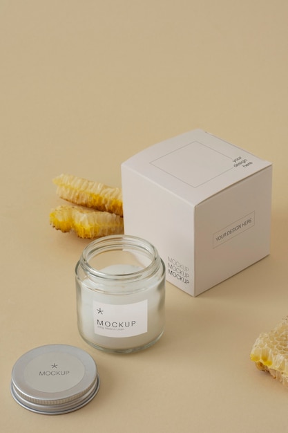 PSD candle packaging design mockup