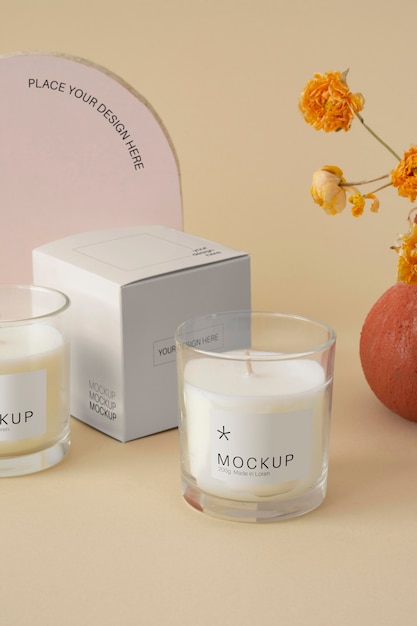 PSD candle packaging design mockup