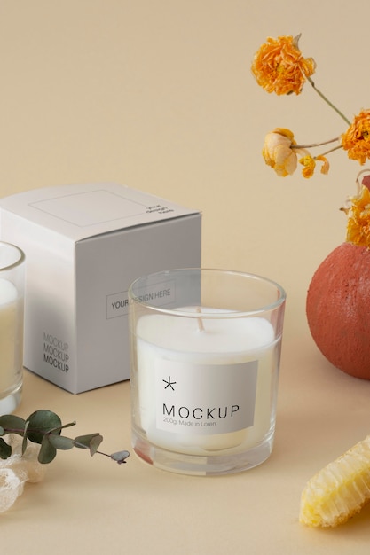 PSD candle packaging design mockup