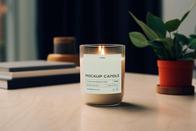PSD candle packaging mockup design