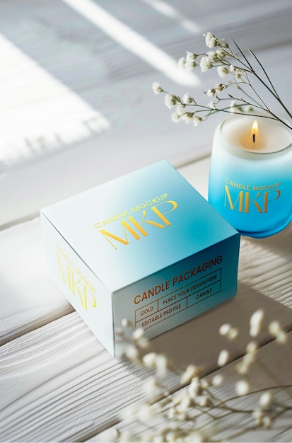 Candle packaging mockup design