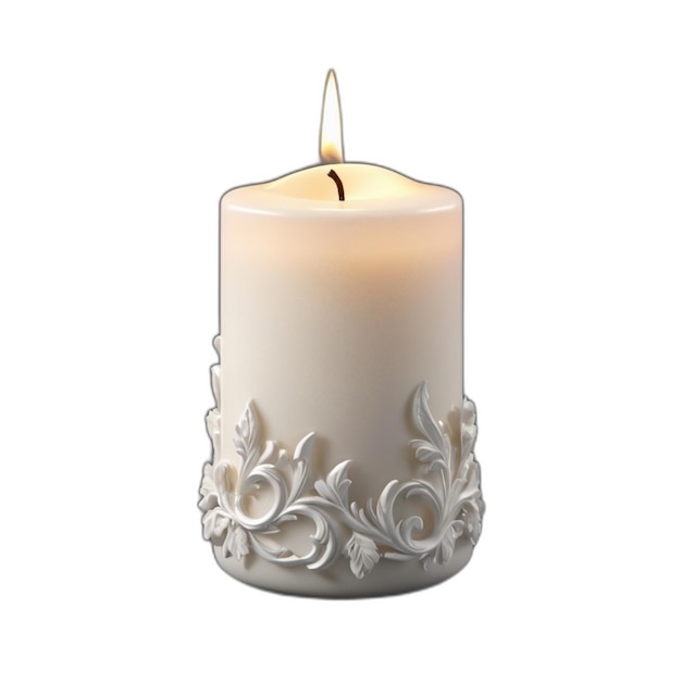 Candle psd on a white background