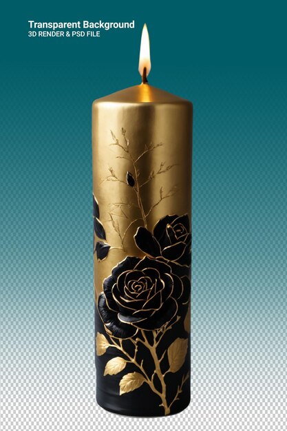 PSD a candle that has a flower on it