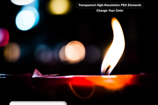 PSD candlelight on black transparent background