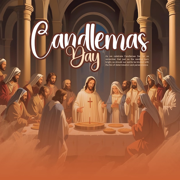 PSD candlemas day celebration social media post sjabloon