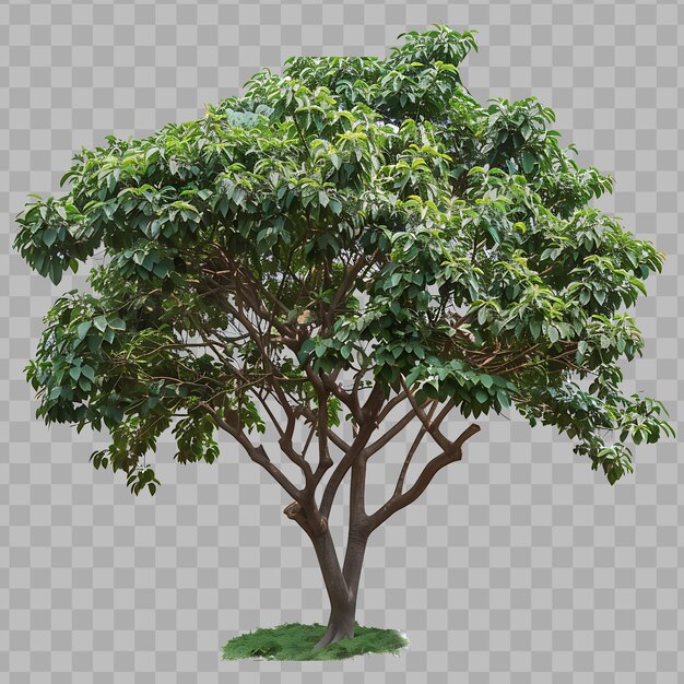 PSD candlenut tree with spreading canopy medium tall tree and wi isolated clipart png psd no bg