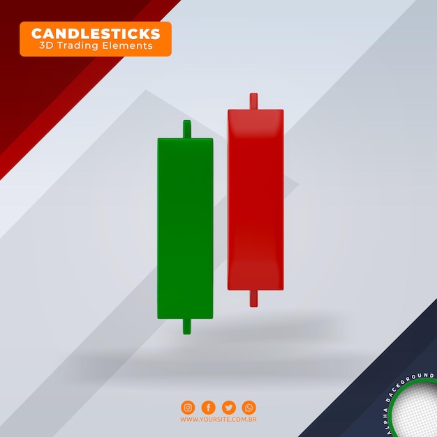 PSD candles buy and sell signals 3d forex trading trend elements for composition