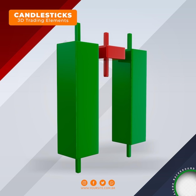 Candles buy and sell signals 3d forex trading trend elements for composition