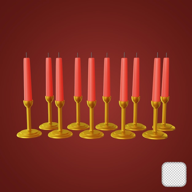Candles collection icon 3d illustration