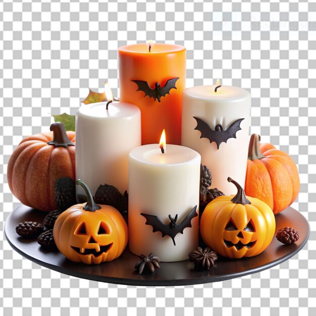 PSD candles halloween on transparent background