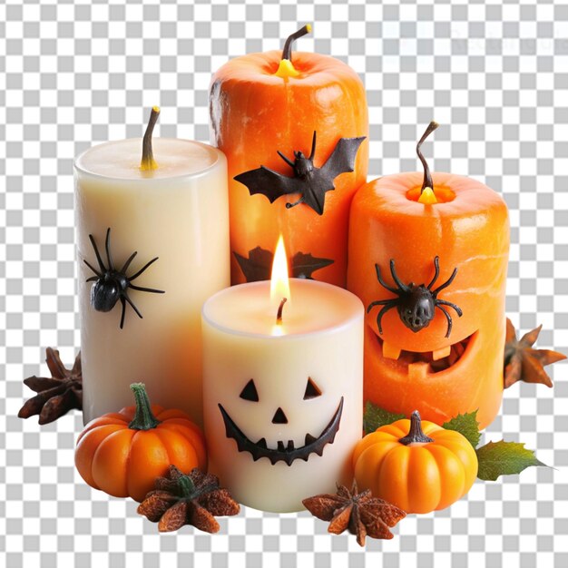 PSD candles halloween on transparent background