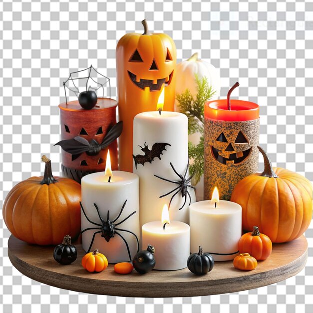 PSD candles halloween on transparent background