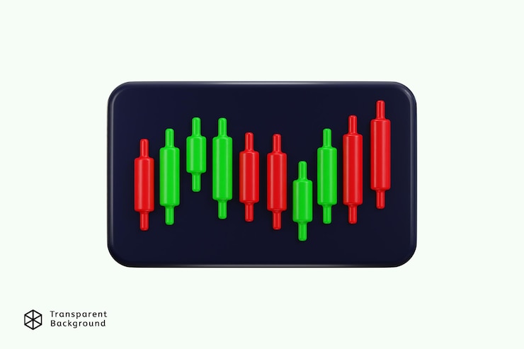PSD candlestick chart icon 3d rendering vector illustration