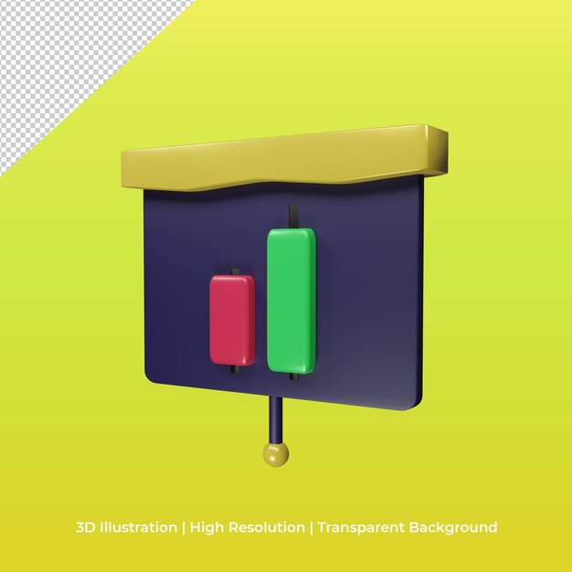 Candlestick trading grafiek bullish engulfing concept 3d illustratie