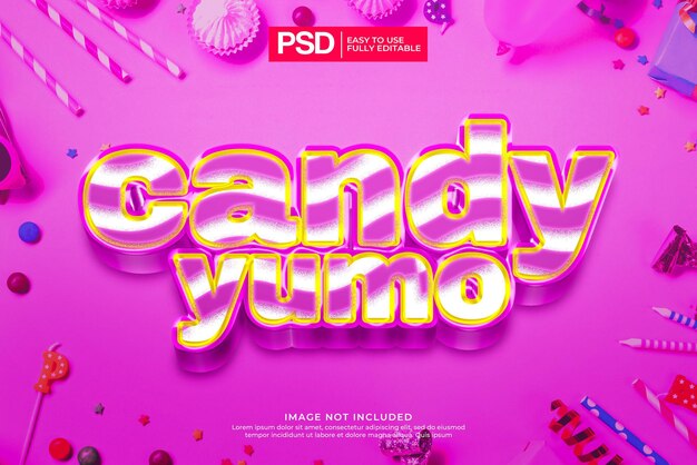 PSD candy 3d edytowalny efekt tekstowy
