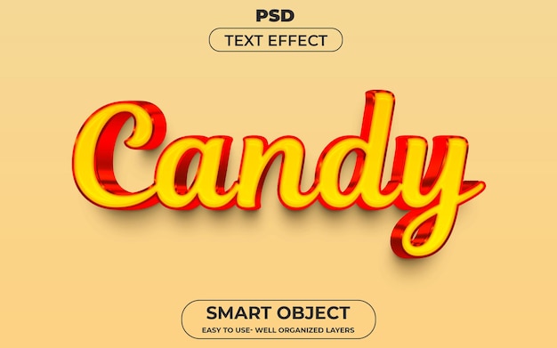 Candy 3d edytowalny szablon stylu efektu tekstowego