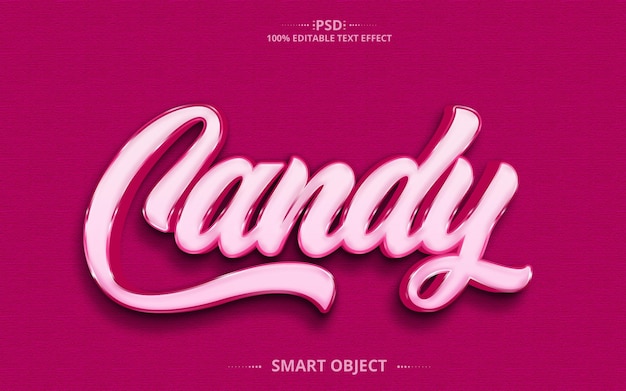 PSD candy 3d efekt tekstowy projekt pliku psd