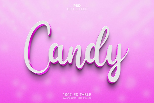 Candy 3d psd bewerkbaar teksteffectontwerp