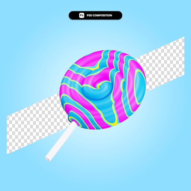 PSD candy 3d render illustration isolated