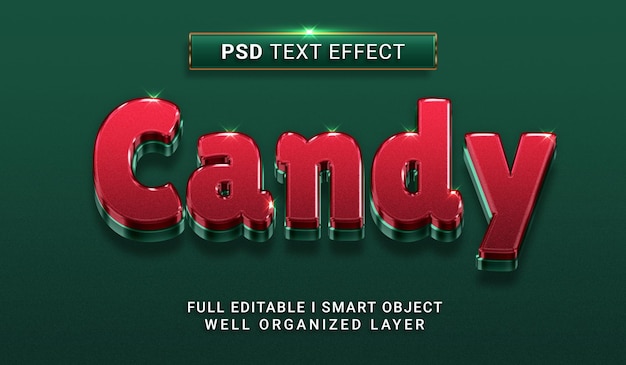 Candy 3d style psd text effect