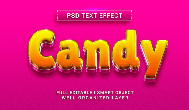 Candy 3d style psd text effect