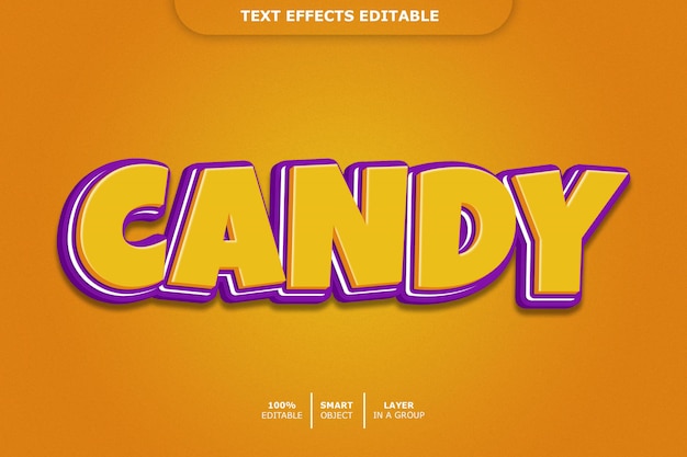 Candy 3d-tekst stijl effect