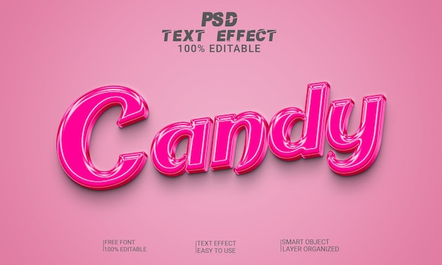 Candy 3d text effect style